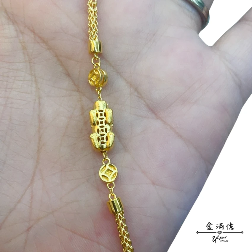 黃金手鍊-實心貔貅-純金女生手鍊-金滿億|台南銀樓_03