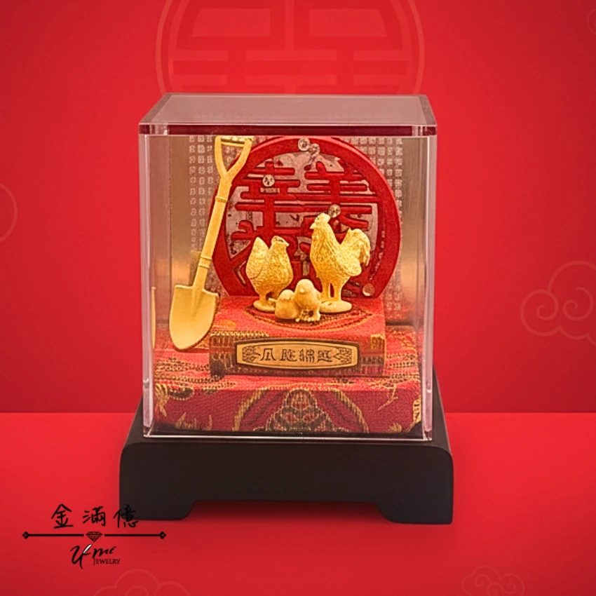 金雞報喜-黃金擺件|結婚賀禮新居入厝禮 