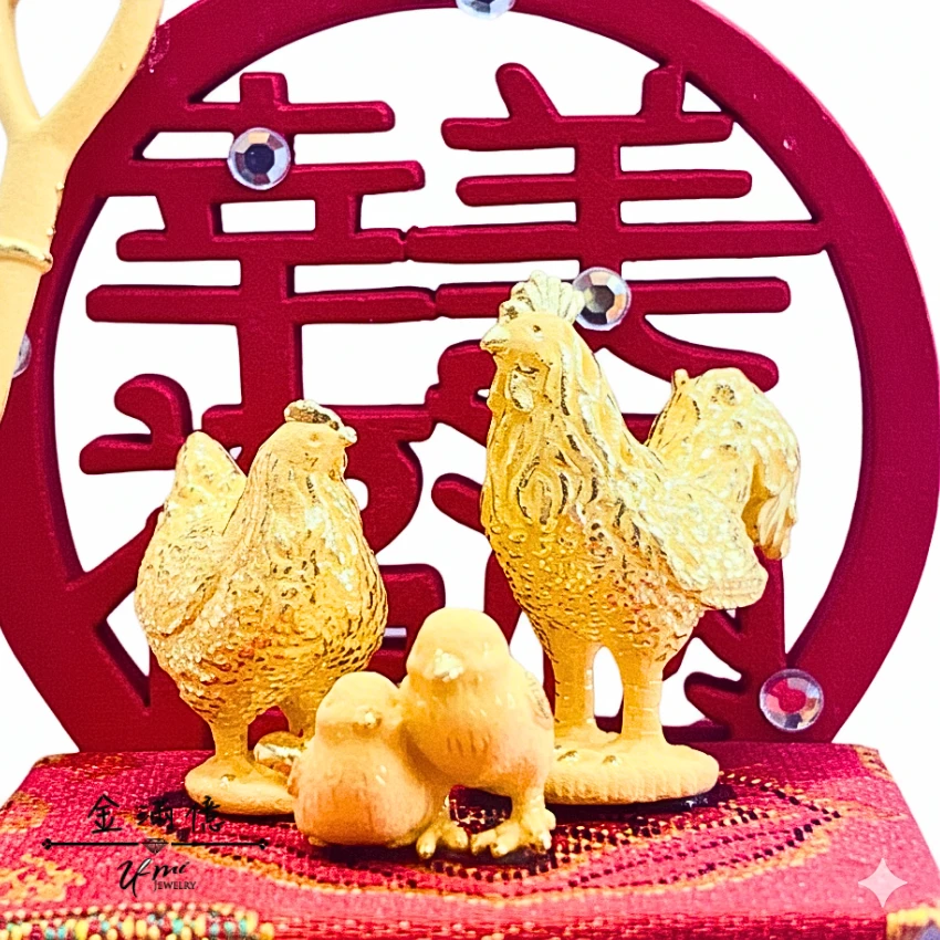 金雞報喜-黃金擺件|結婚賀禮新居入厝禮 