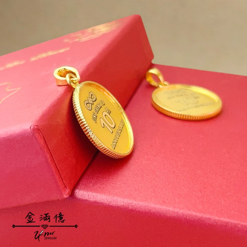 客製化飾品-客製化飾品-純金公司Logo金幣邊框(4)