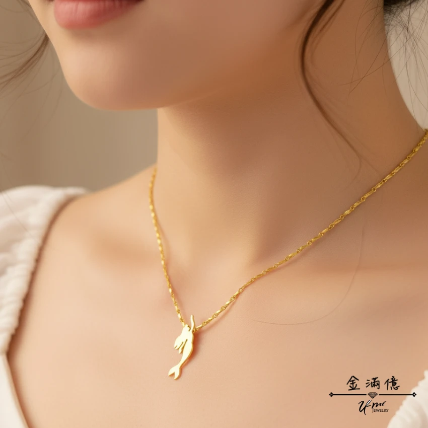 客製化飾品-美人魚黃金項鍊(4)