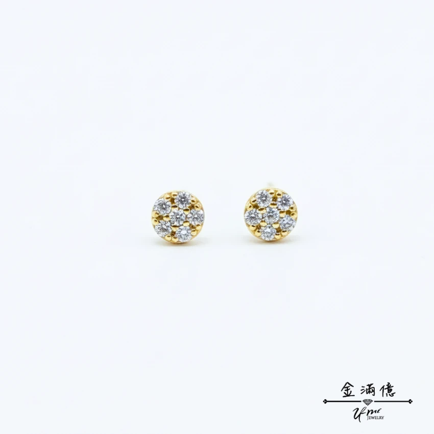 微小星光-黃金耳環-黃金女生耳環