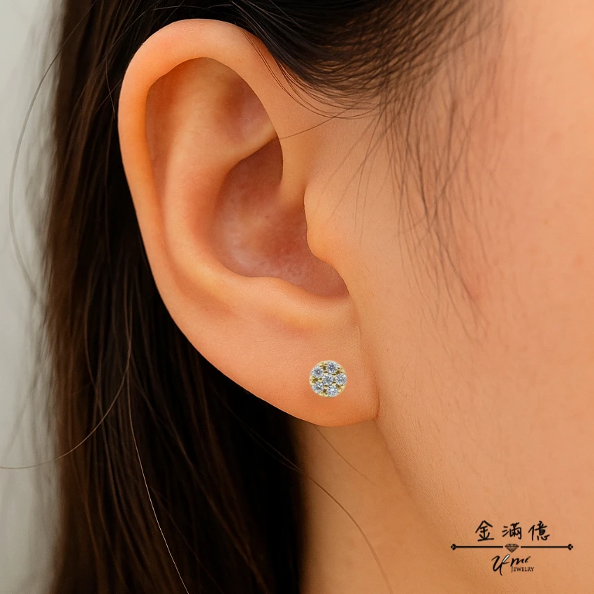 9999純金小圓鑽耳釘-黃金耳環-黃金女生耳環|金滿億台南銀樓-03