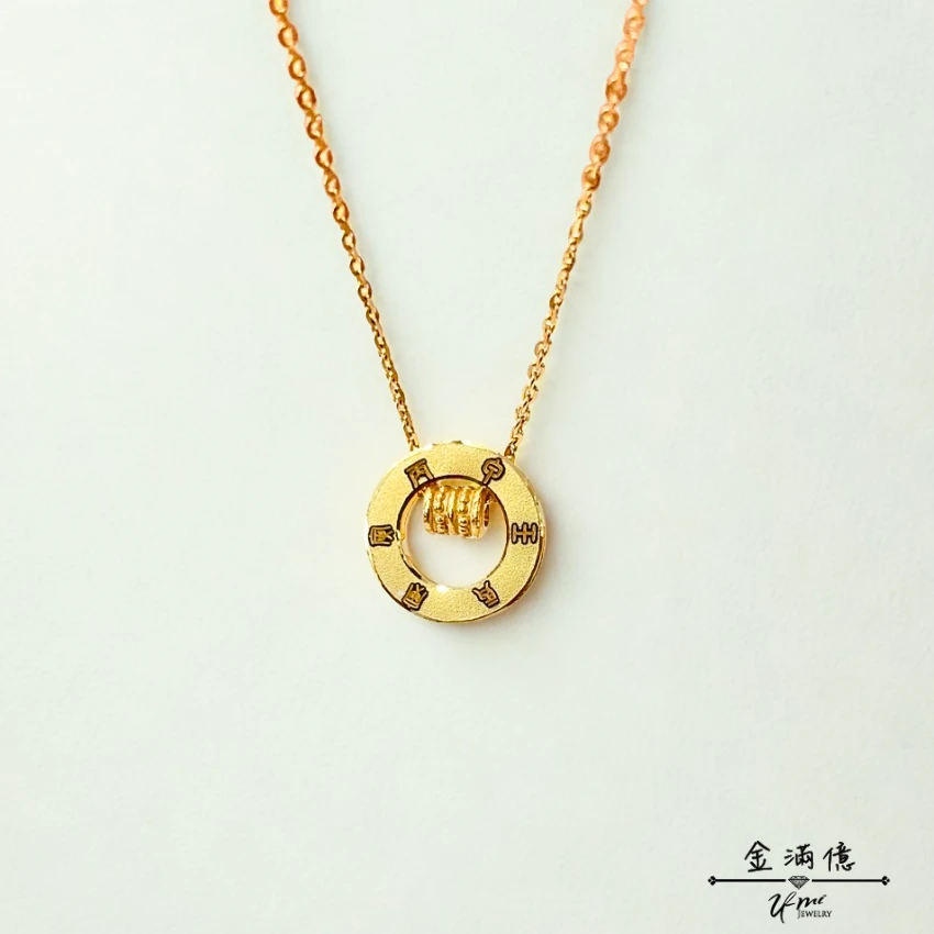 客製化飾品-命理學|天干地支-女生黃金項鍊 (1)