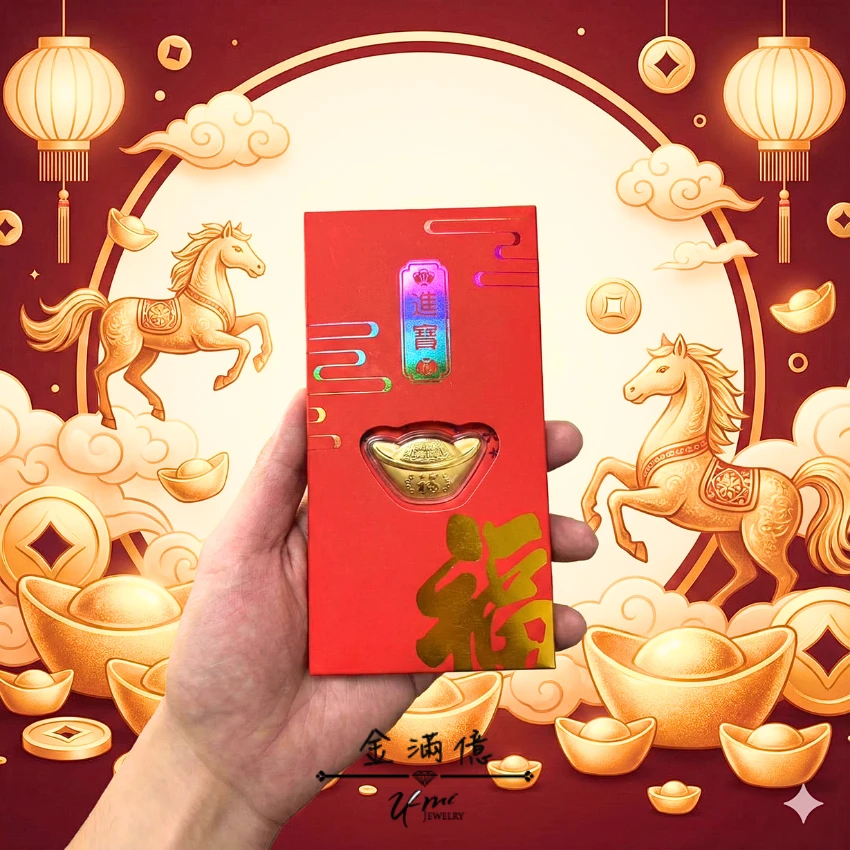 馬年金元寶黃金紅包袋_金滿億銀樓_01