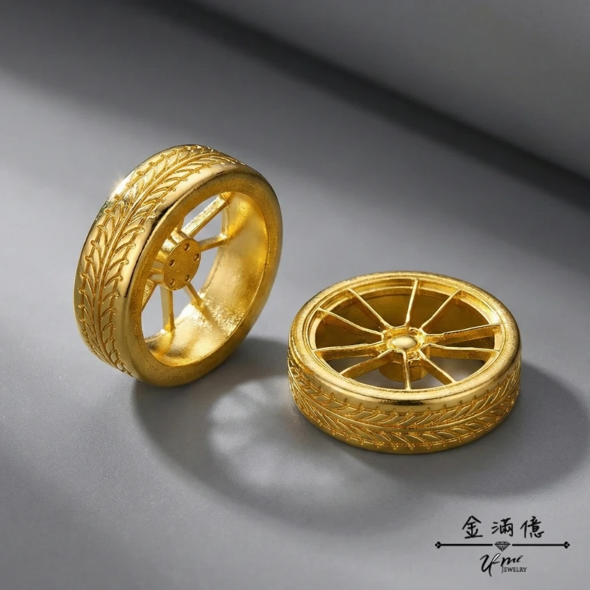 客製化飾品-生財工具黃金輪胎-黃金擺件02