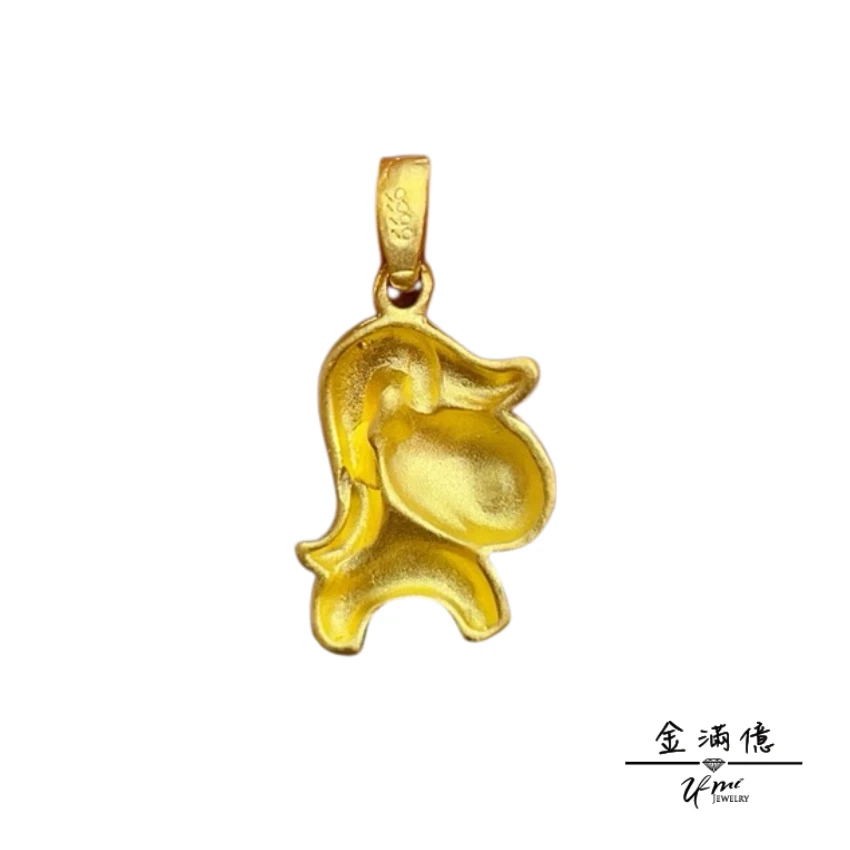 黃金墜飾-微笑小馬- 黃金彌月金飾_03