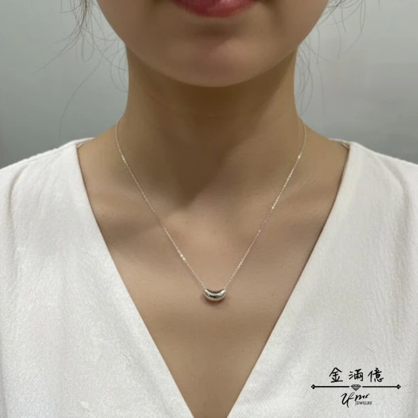 相思豆造型白金項鍊-金滿億銀樓-0ˋ