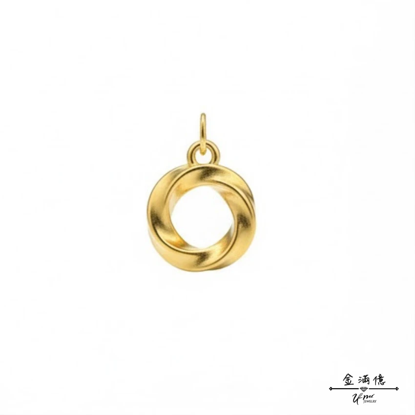 9999純金扭繩圓環墜子_01