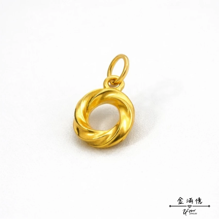 9999純金扭繩圓環墜子_03