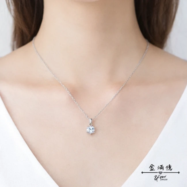 【金滿億】經典六爪鑽石白金項鍊|Pt950 鉑金套鍊 04