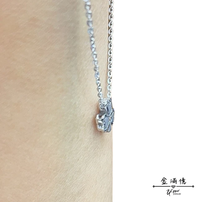 【金滿億】迷你系鑽砂三葉草白金項鍊｜Pt950 鉑金套鍊-03