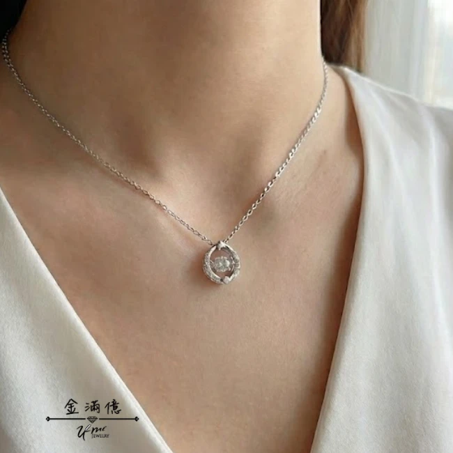 【金滿億】靈動系列人工鑽石白金項鍊｜Pt950 鉑金套鍊 04