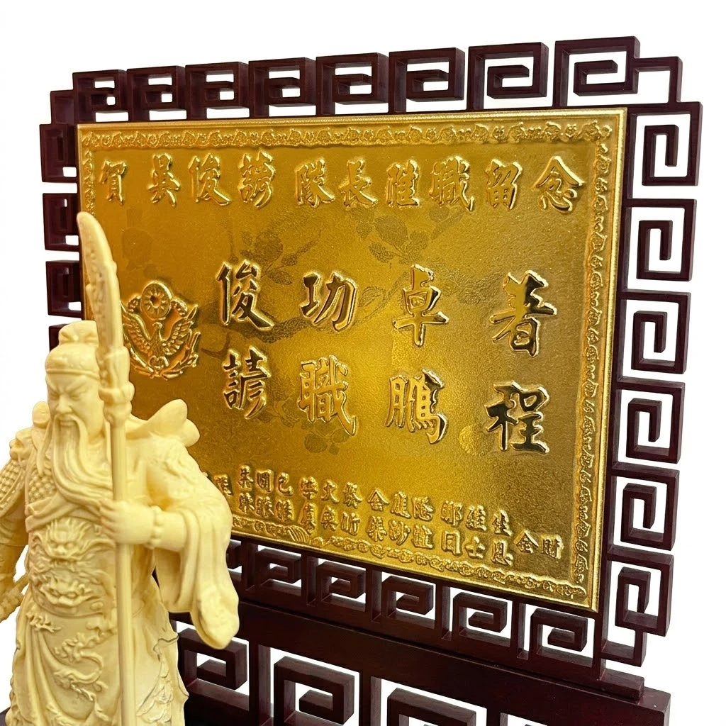 客製化黃金-關公造型 (絨沙金工藝) 黃金擺件|禮品