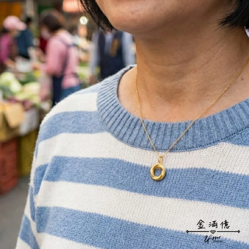 捲心酥造型黃金墜子 - 金滿億銀樓04