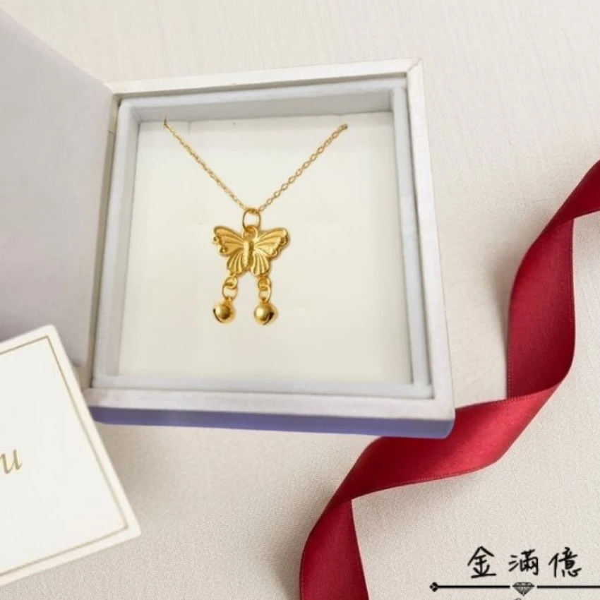 黃金墜飾-輕感蝴蝶項鍊- 黃金墜子_04