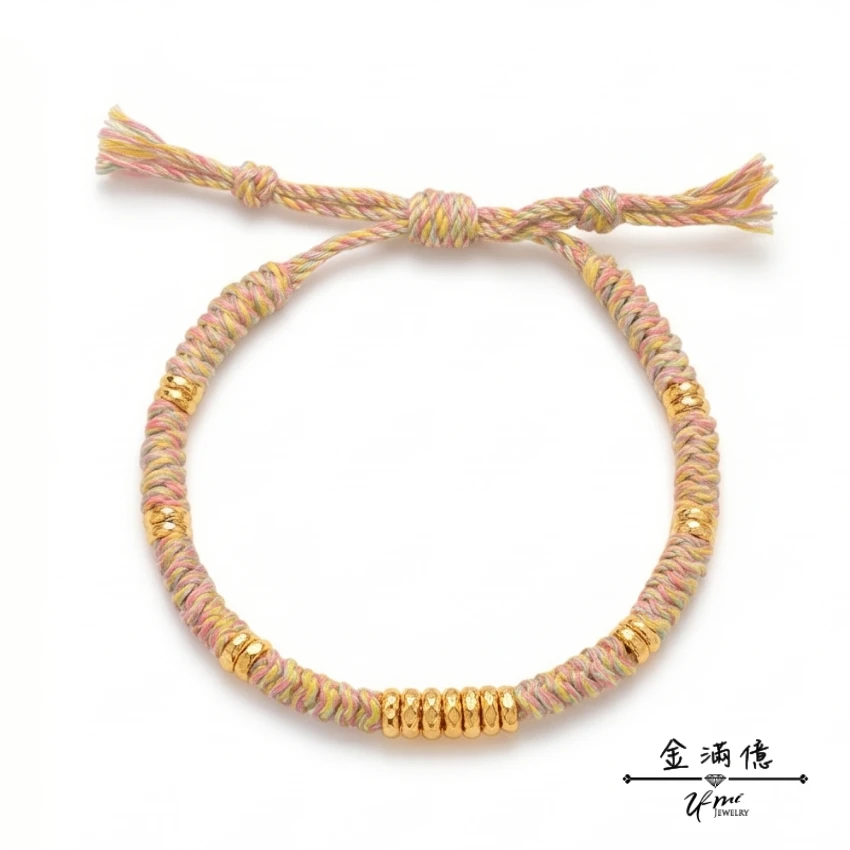 財富纏繞-黃金手繩-女生手鍊