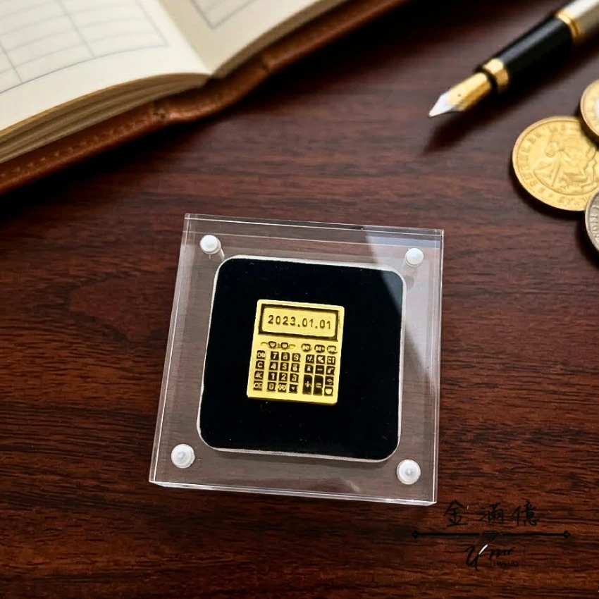 客製化飾品-生財工具黃金計算機-黃金擺件03