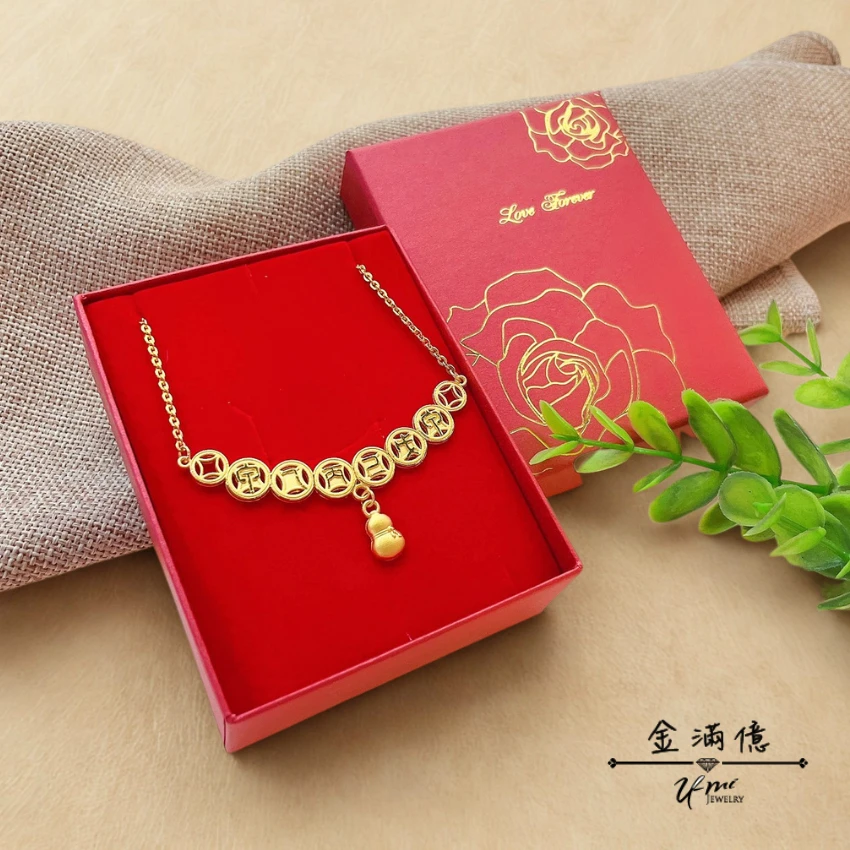 客製化飾品-天干地支福祿葫蘆黃金項鍊-女生黃金項鍊 (1)