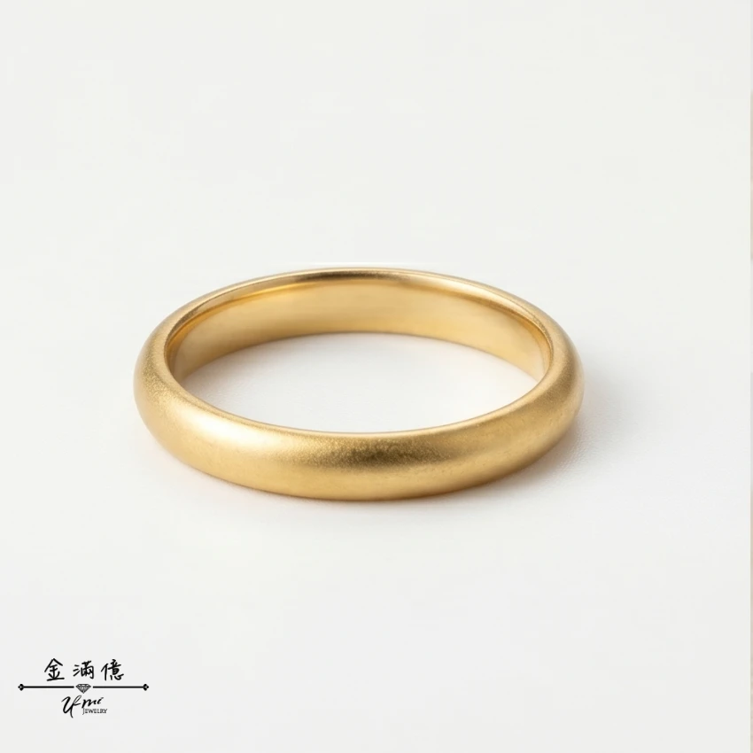 霧面古法金質感-黃金戒指
