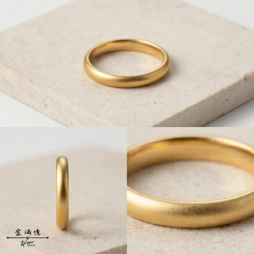 霧面古法金質感-黃金戒指
