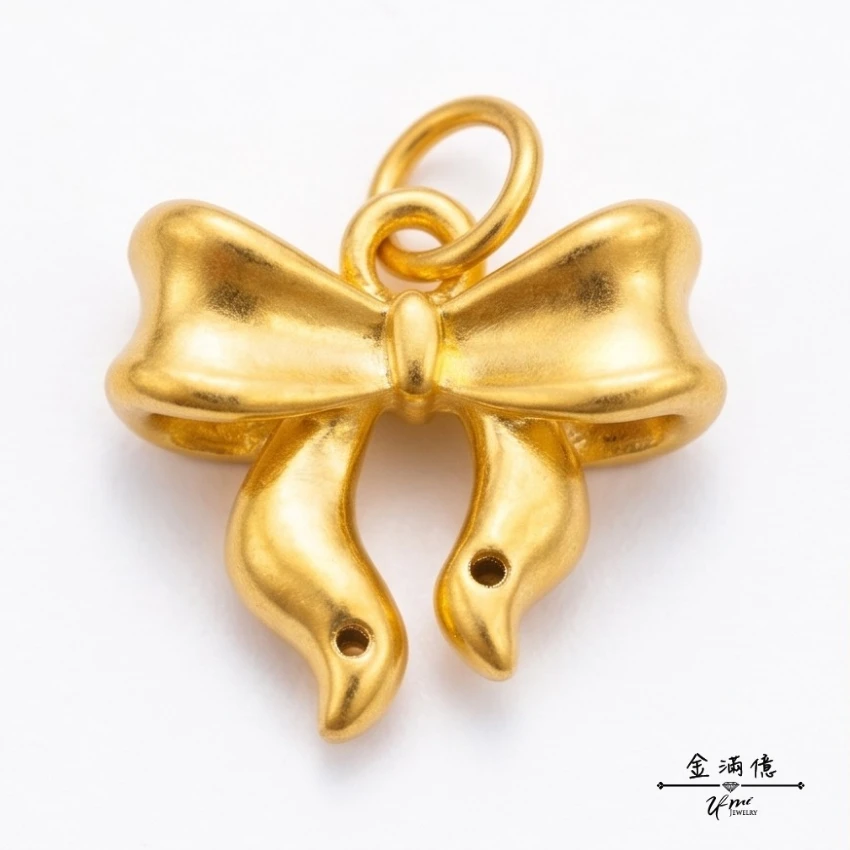黃金墜飾-經典蝴蝶結- 黃金墜子_01