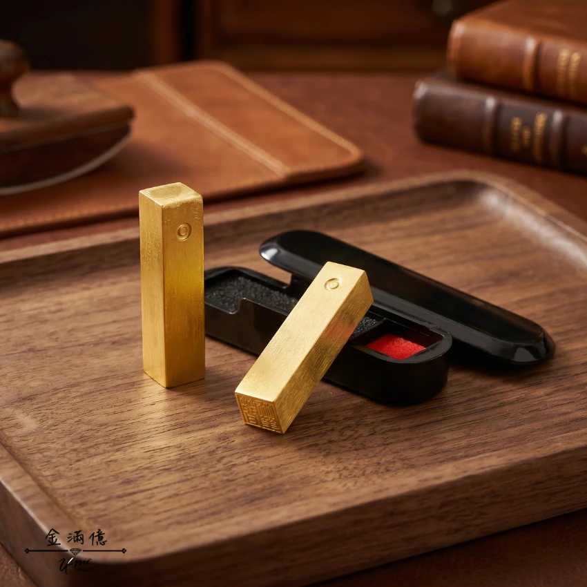 特殊訂做黃金禮品-1:1實心黃金印章-姓名印章(2)