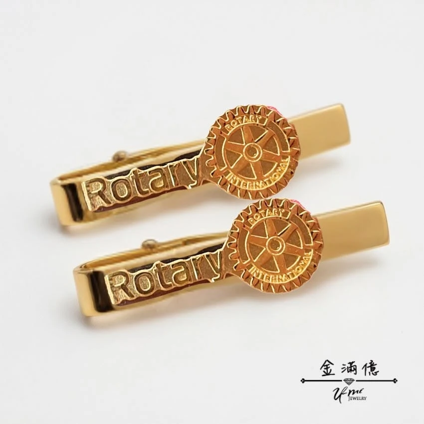客製化飾品-扶輪社LOGO黃金領帶夾-黃金禮物01
