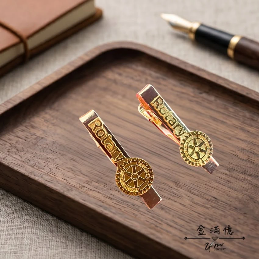 客製化飾品-扶輪社LOGO黃金領帶夾-黃金禮物03