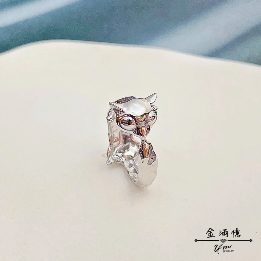 特殊客製化戒指-寵物鼠造型-白金戒指