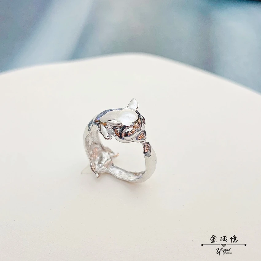 特殊客製化戒指-寵物鼠造型-白金戒指