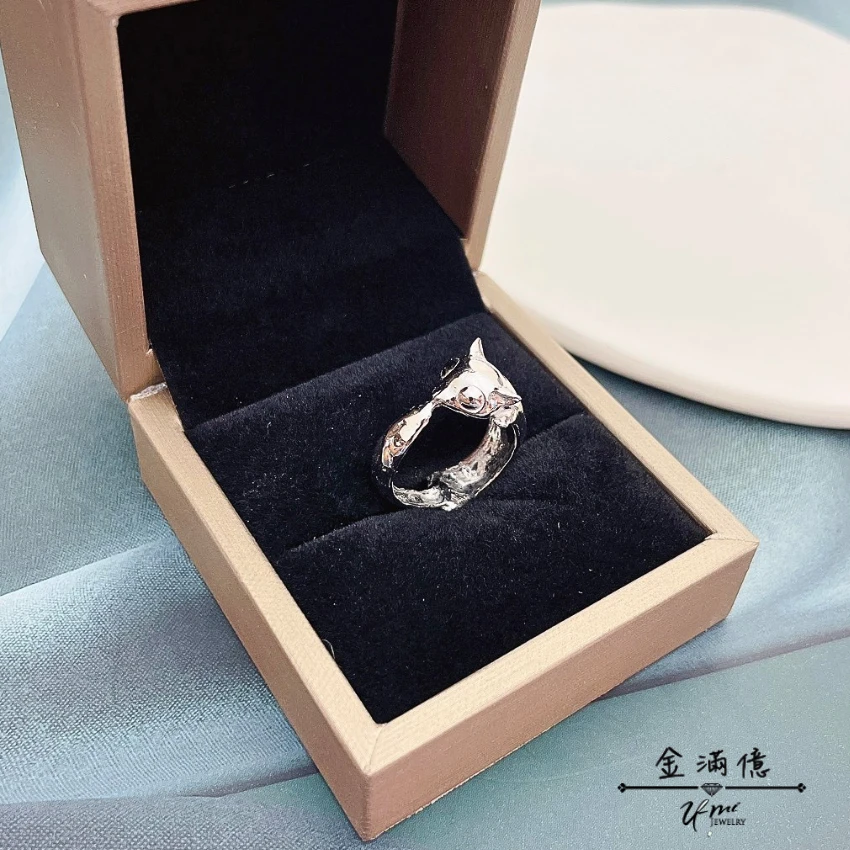訂做戒指-寵物鼠造型-白金戒指 (4)