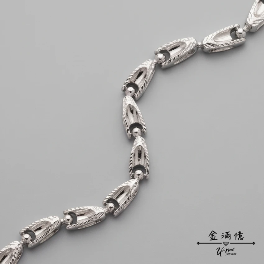 鉑金PT950-三角立體設計- 男生白金手鍊_02