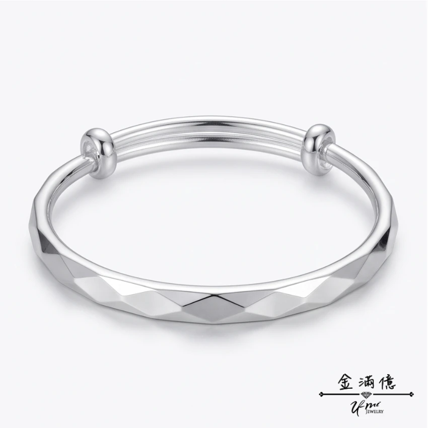 幾何切面 - 純銀寶寶手環｜990純銀