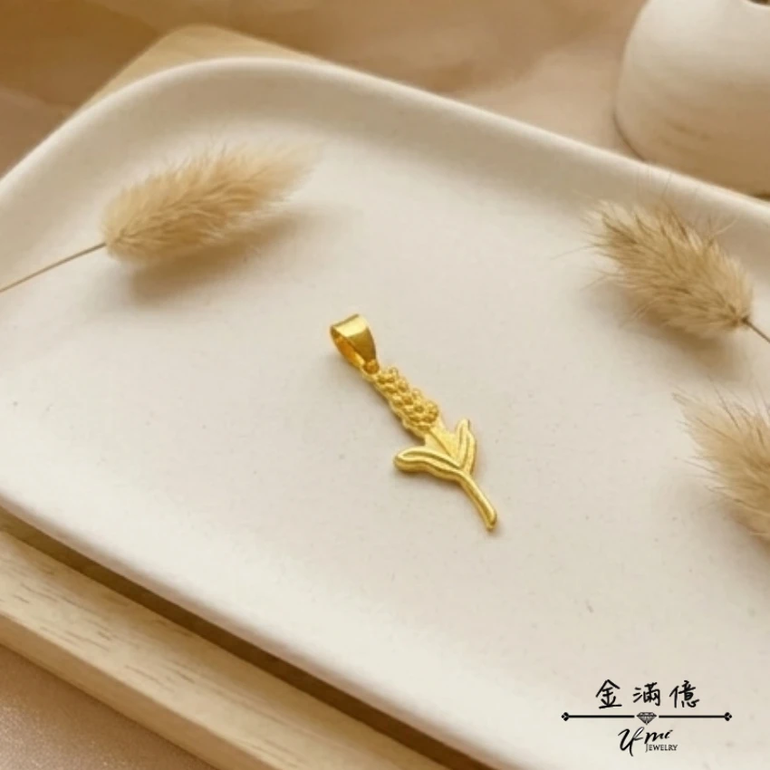 客製化黃金項鍊推薦|薰衣草造型項鍊-03