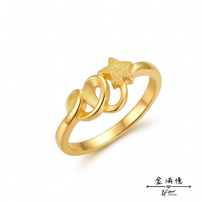 流光星舞-黃金戒指｜女生金戒指