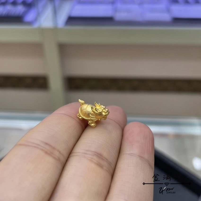 實心龍龜擺飾-小金豆|黃金擺件 (2)