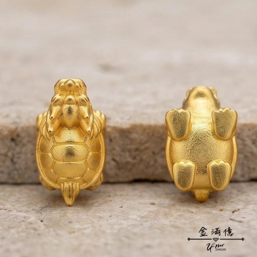 實心龍龜擺飾-小金豆|黃金擺件 (4)