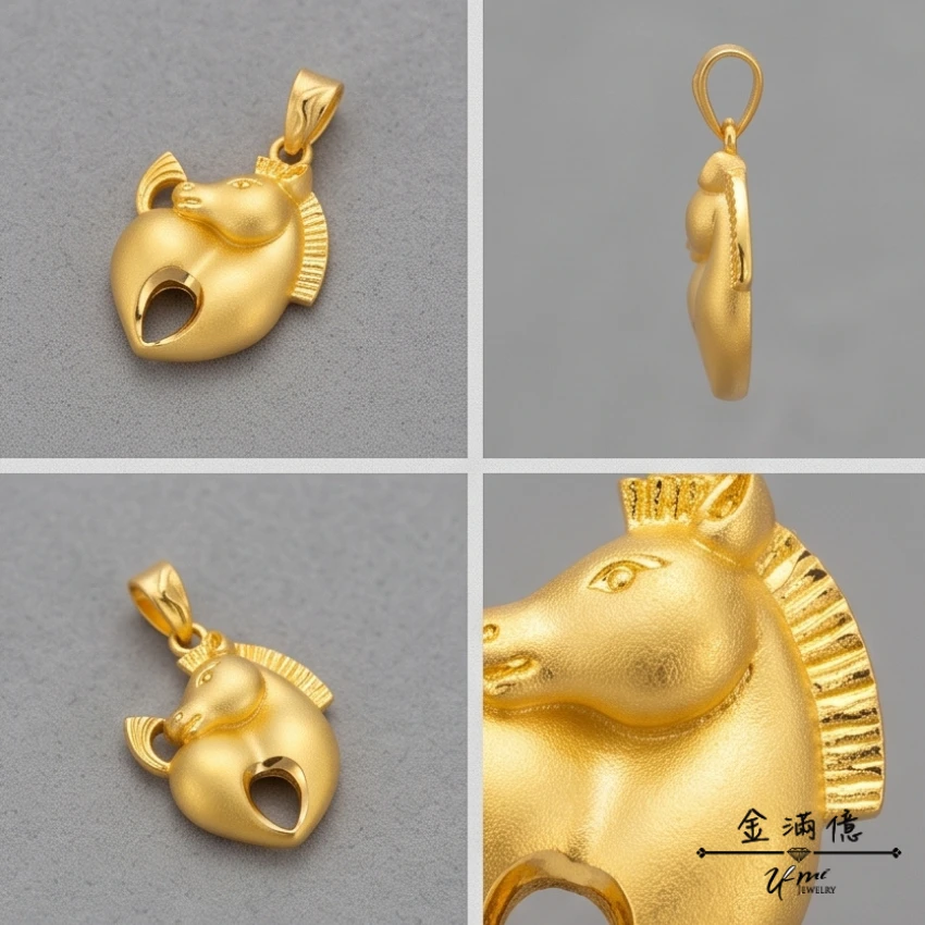心印微光 生肖馬-黃金墜子