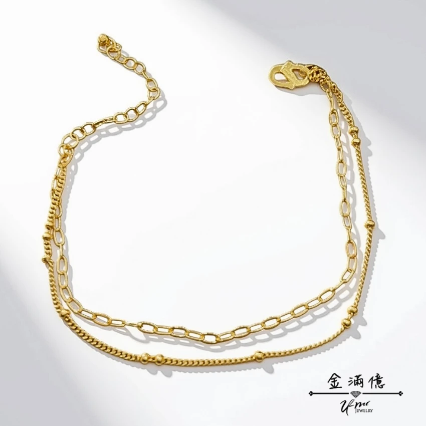 熠熠流光雙鍊 -黃金手鍊|女生手鍊