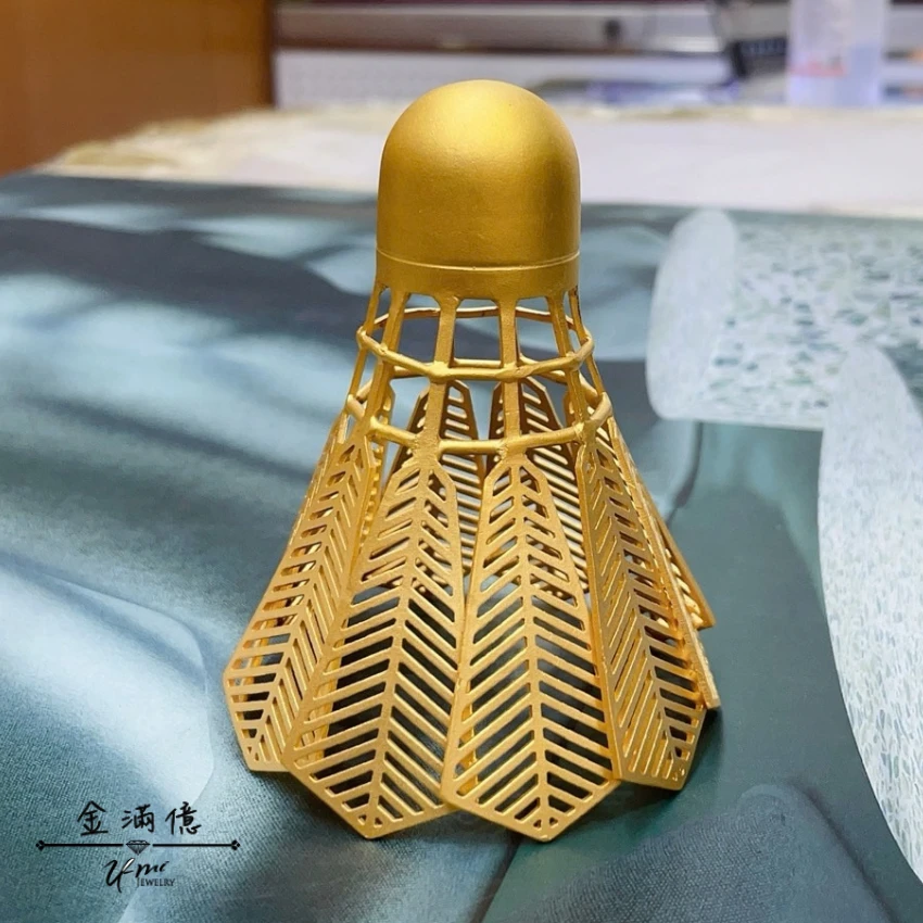 客製化飾品-1:1純金羽毛球-黃金擺件01