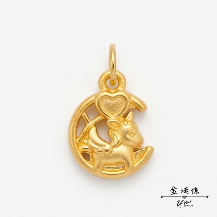 月亮飛馬-黃金墜子