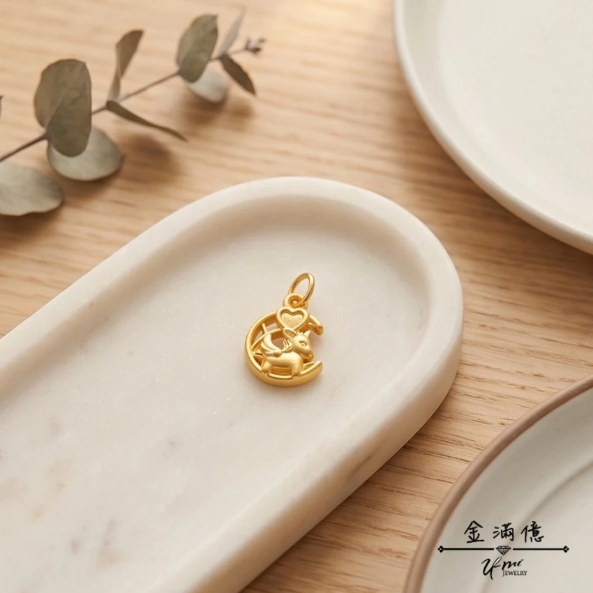 黃金墜飾-月亮飛馬造型項鍊- 金滿億銀樓_02