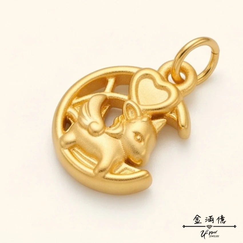 黃金墜飾-月亮飛馬造型項鍊- 金滿億銀樓_03