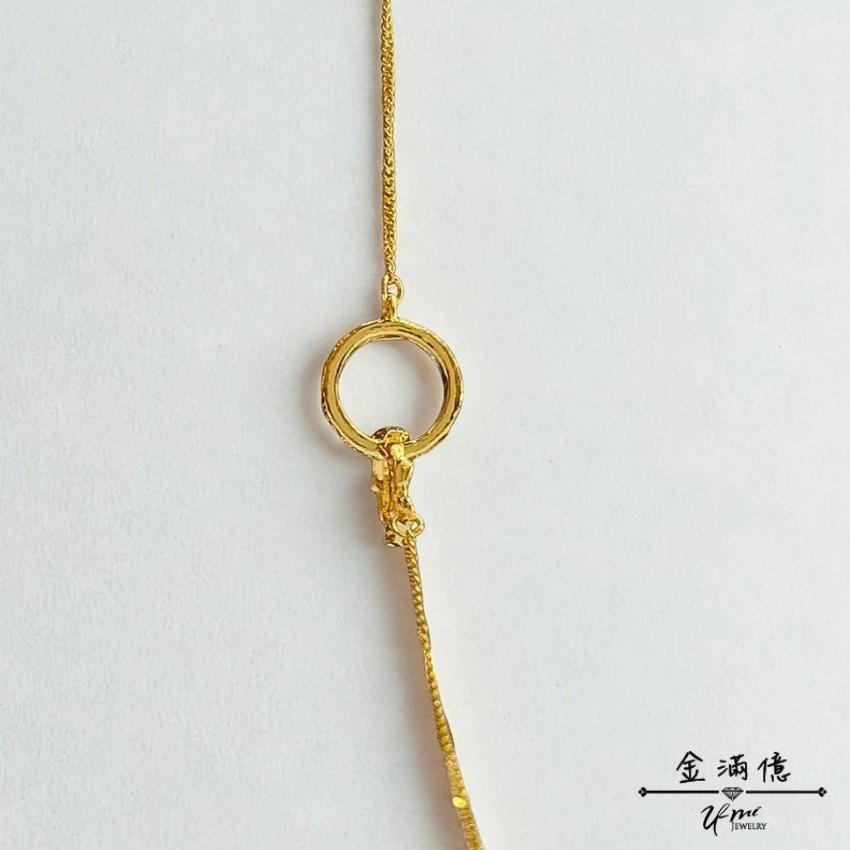 黃金手鍊-雙圈相扣幾何女生手鍊-金滿億|台南銀樓_02