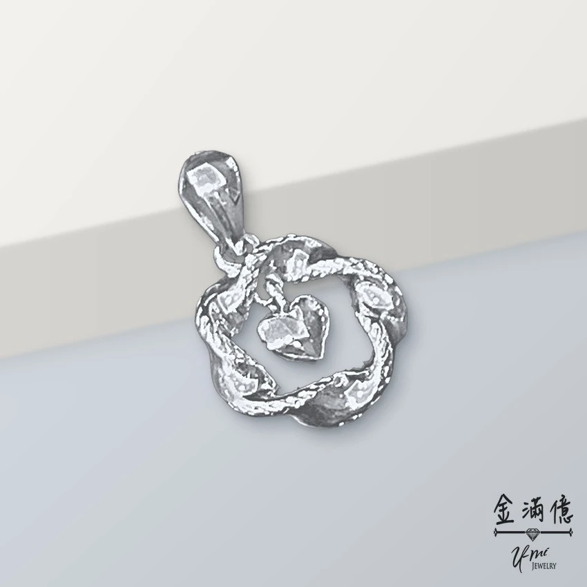 白金墜飾-愛心花環項鍊 金滿億銀樓_01