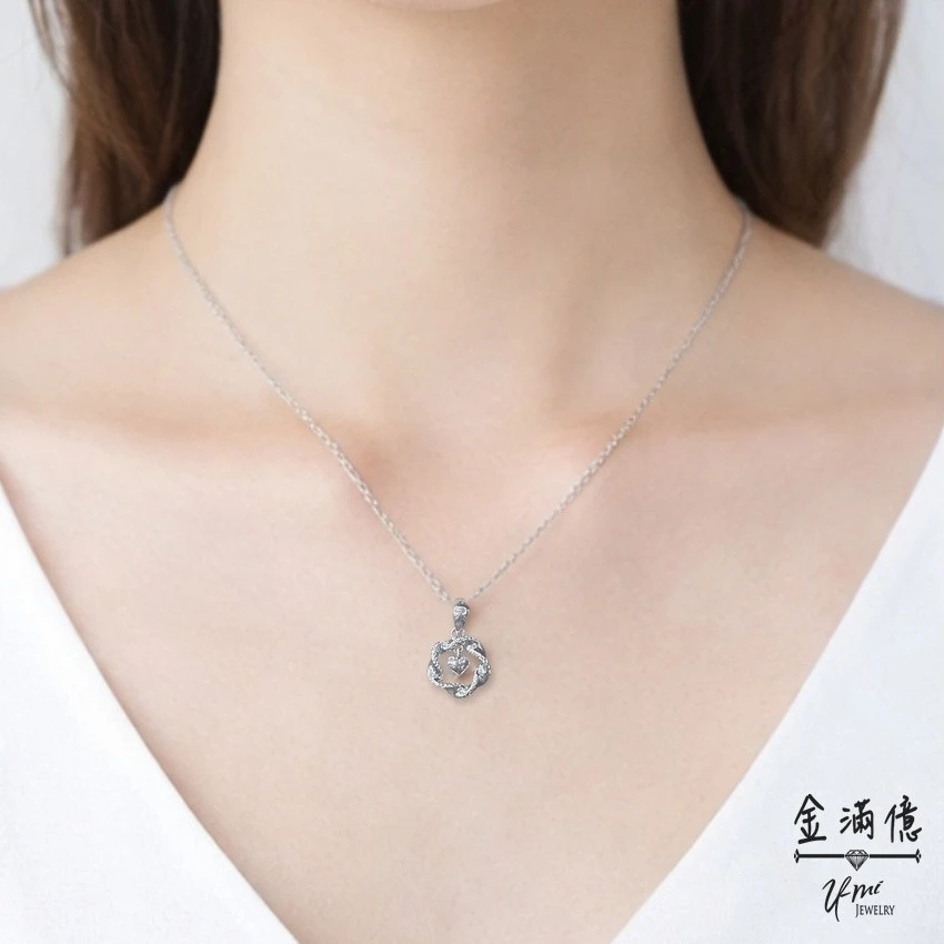 白金墜飾-愛心花環項鍊 金滿億銀樓_04