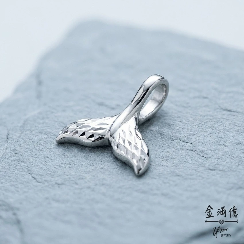 白金墜飾-鯨魚尾巴項鍊 金滿億銀樓_02