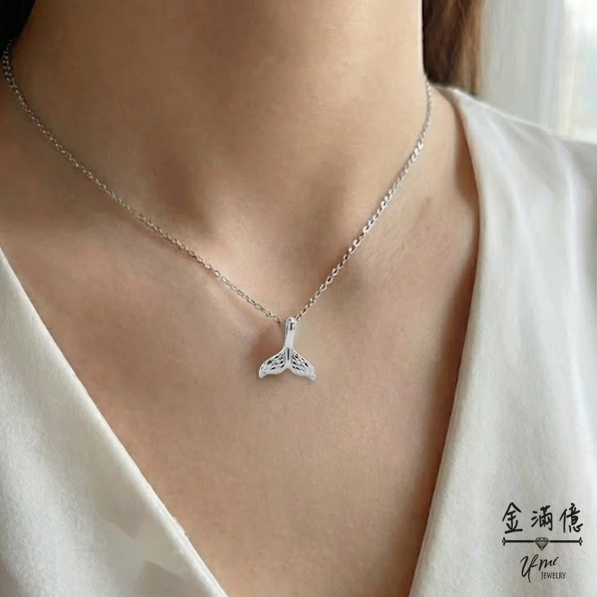 白金墜飾-鯨魚尾巴項鍊 金滿億銀樓_04