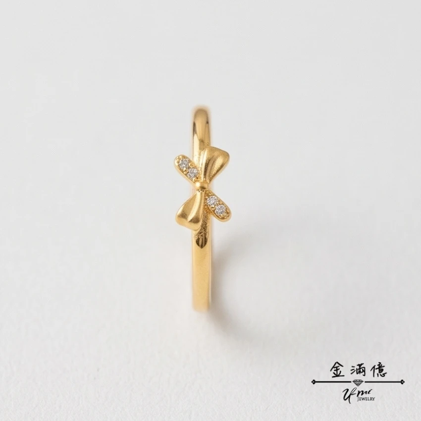 黃金戒指-蝴蝶結鑽飾女戒 金滿億銀樓_02